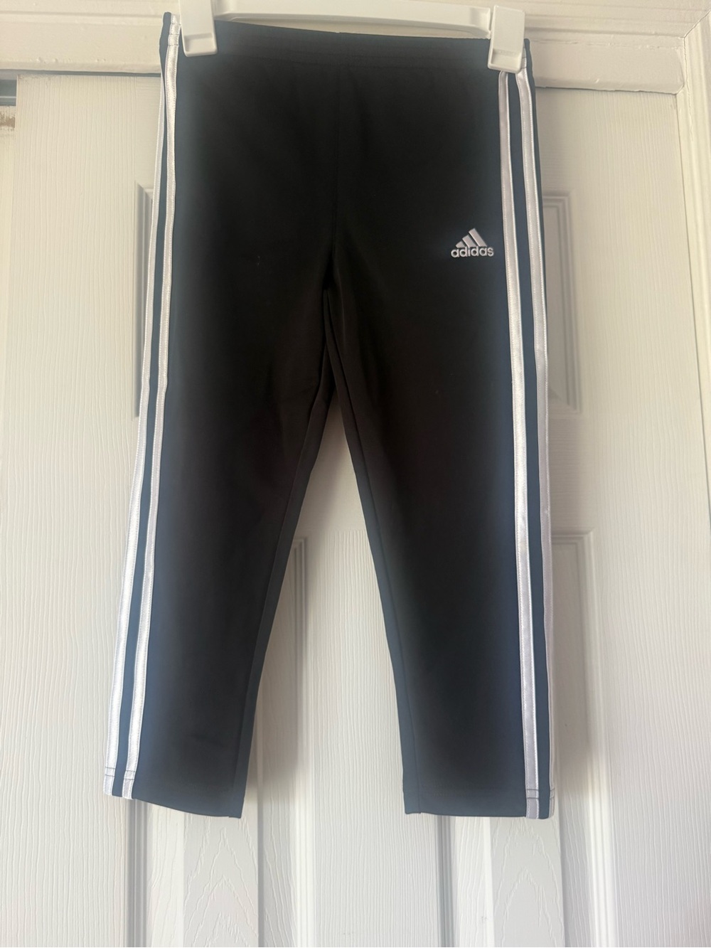 adidas Black Jogger Pants with White Side Stripes